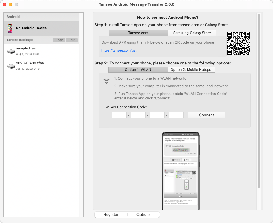 Öffnen Sie Tansee Android Message Transfer für Mac